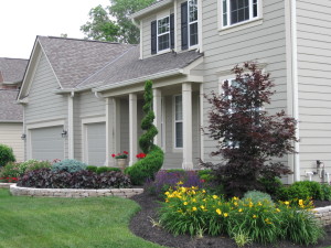 Lush Front Yard Landscaping installed by Techmer Nursery