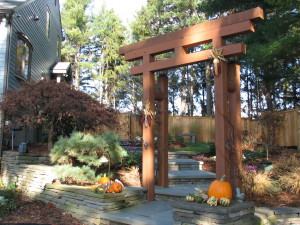 Japanese Garden with Arbor located in New Paltz, NY